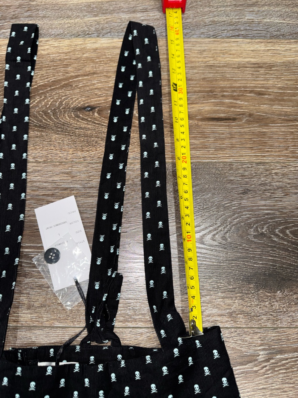 NWT🖤Unique Vintage 60s Black Crossbones Print Suspender Ruth Flare Skirt Large - Picture 15 of 15